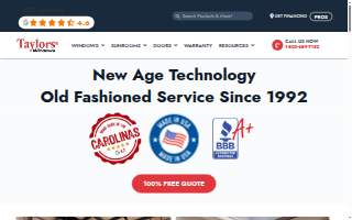 Taylors Window & Screen website