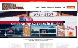 Sun Control Window Tinting website