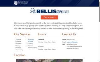 Bellis Copy Center at Bob Jones University website