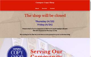 Campus Copy Shop website