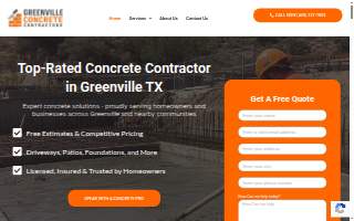 Greenville Concrete Contractors website