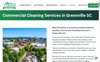 Mint Condition Commercial Cleaning Greenville website