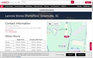 Lennox Stores (Parts Plus) of Greenville website