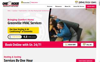 One Hour Heating & Air Conditioning of Easley website