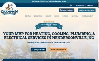 Champion Comfort Experts of Greenville website