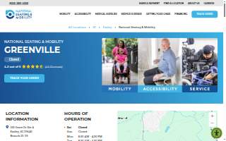 National Seating & Mobility of Easley website