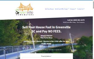 Greenville Home Buyers website