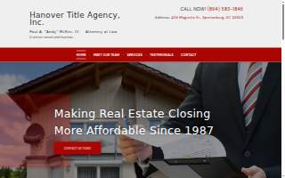 Hanover Title Agency website