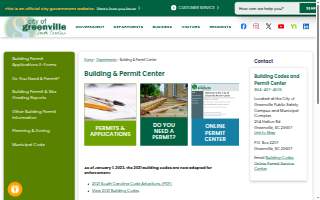 City of Greenville Building Codes website