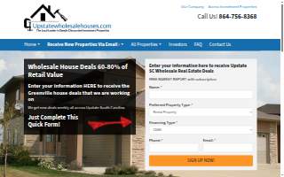 Upstatewholesalehouses website