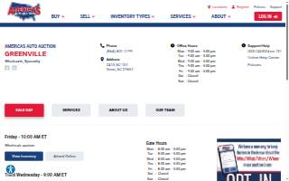 America's Auto Auction Greenville website
