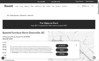 Bassett Furniture of Greenville website