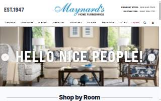 Maynards Home Furnishings website
