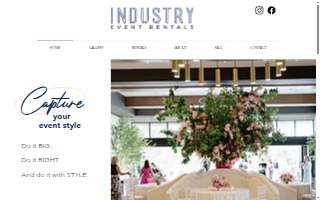 Industry Event Rentals website