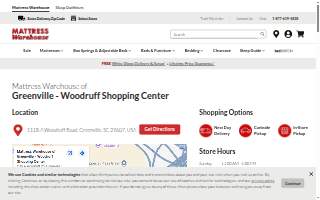 Mattress Warehouse of Greenville - Woodruff Shopping Center website