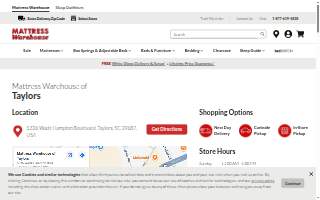 Mattress Warehouse of Taylors website