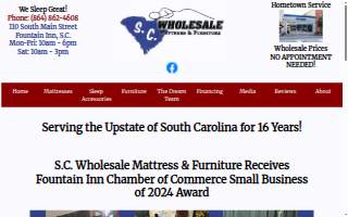 S.C. Wholesale Mattress & Furniture website