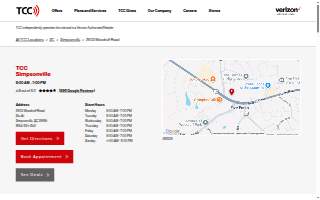 Verizon of Simpsonville website