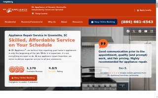 Mr. Appliance of Greater Greenville website