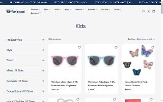 Tip Top Shoes Kids website