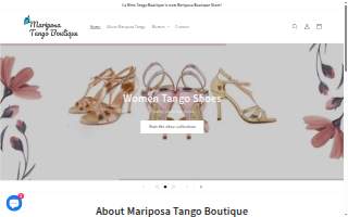 Mariposa Tango Boutique (previously: La Mina Tango Boutique) website