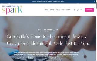 The Greenville Spark Permanent Jewelry & Gift Boutique website