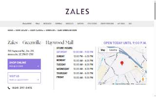 Zales of Greenville website