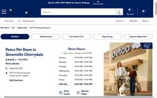 Petco of Greenville website