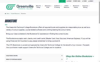 Greenville Technical College Bookstore at Barton Campus website