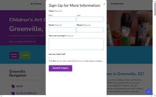 Children's Art Classes - Greenville website