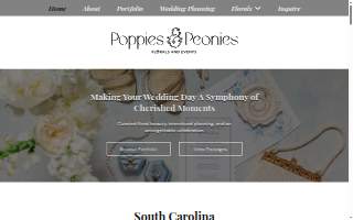 Poppies and Peonies Florals & Events, LLC website