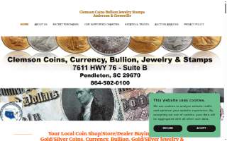Clemson Coins, Currency, Bullion & Jewelry of Pendleton website