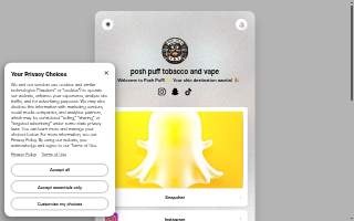 Posh Puff Tobacco and Vape website