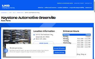 Keystone Automotive - Greenville website