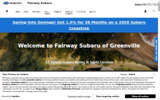 Fairway Subaru website