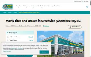 Mavis Tires & Brakes of Greenville website