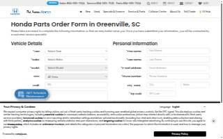 Fred Anderson Honda Parts website