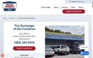 Tire Exchange of the Carolinas - a Main Street Auto shop website