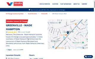 Valvoline Instant Oil Change of Greenville website