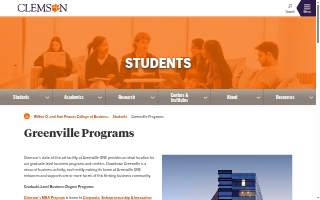 Clemson University at Greenville ONE website