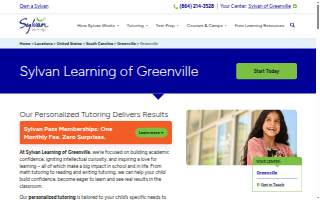 Sylvan Learning of Greenville website