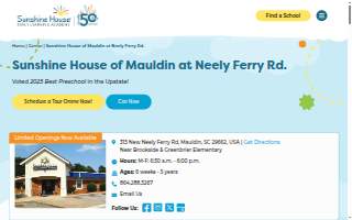 Sunshine House of Mauldin at New Neely Ferry Road website
