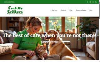 Cuddly Critters Pet Sitting website