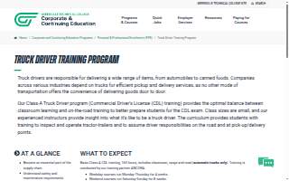 Greenville Tech Truck Driver Training website