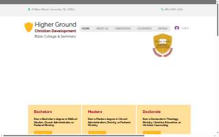 Higher Ground Christian Development Bible College and Seminary website