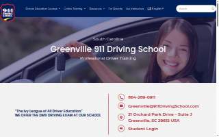 911 Driving School - Greenville website