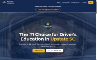 Maverick Driving Academy website