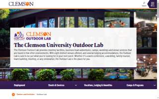 Clemson Outdoor Lab: Full Service Camp and Retreat Center website