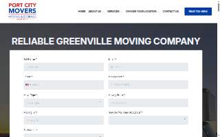Port City Movers Greenville website