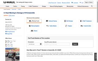 U-Haul Moving & Storage of W Greenville website